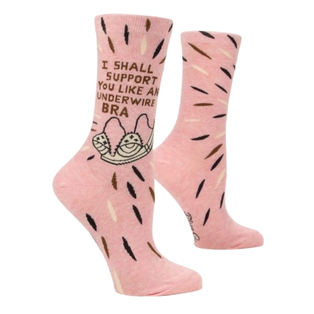 Blue Q Funny Emotional Support Crew Socks